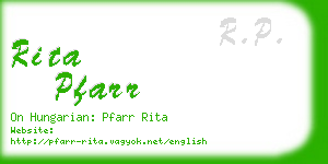 rita pfarr business card